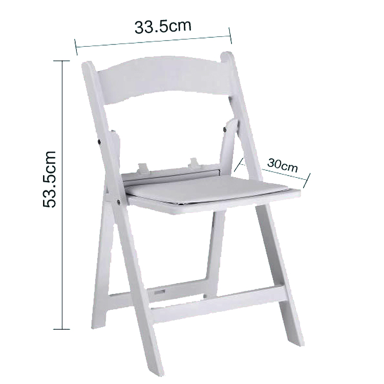Modern Simple Small Portable White Plastic Resin Folding Dining Chairs for Hotel Wedding