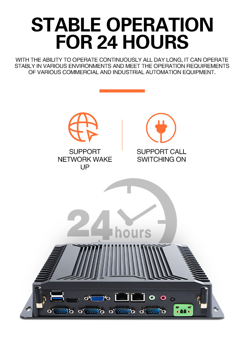 lushbonading Core Gigabit Port Mini Fanless Embedded Box Pc