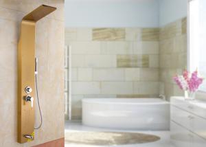 China Gold Painting ROVATE Thermostatic Shower Panel Brushed Surface Finishing wholesale