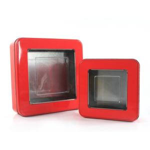 China Personalized Cookie Tin with Transparent Lid wholesale
