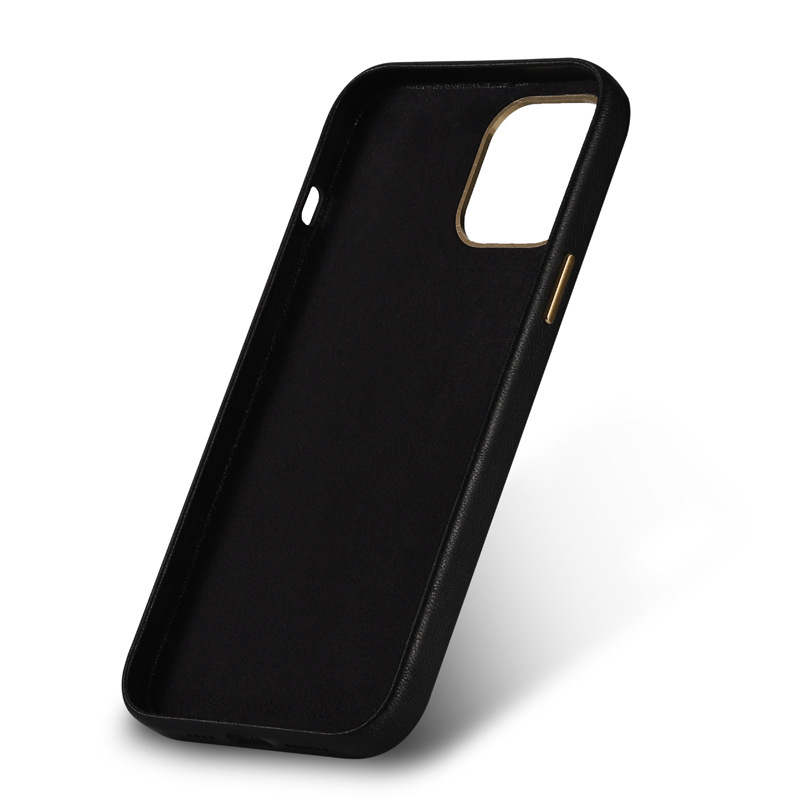 Sheep Grain Genuine Leather Phone Cover for iPhone 14 Pro Max 2022 Design Full Wrapped