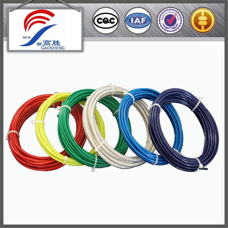 3.2mm 7X7 Plastic Coated Galvanized Steel Wire Rope Vinyl Coated For Clothes Lines