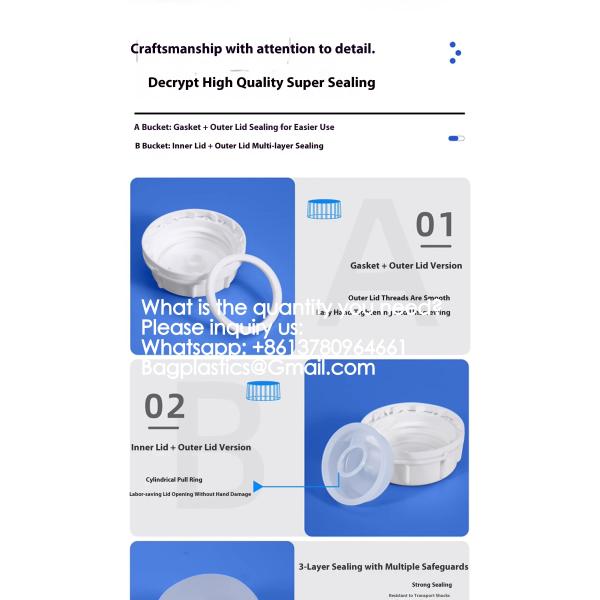 25L Plastic Barrel White Food Grade Square Jerry Can HDPE 25 Litre Chemical Drum Transparent 25 KGS Container Food Grade Square Plastic Bucket