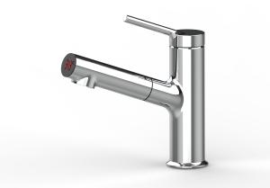 China Pull Out Digital Display Basin Faucet Single Lever Mixer Tap Bathroom For Sink wholesale