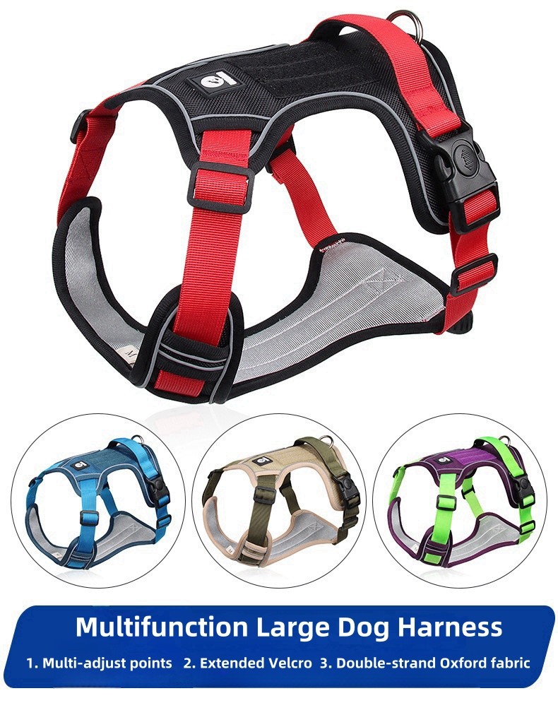Dog leash explosion-proof big dog chest harness reflective large dog dog leash vest pet leash