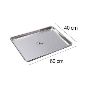 China 400x600 Mm Metal Sheet Pan Wire-In-The-Rim Tray 0.9mm Thickness Oven Baking Pan wholesale