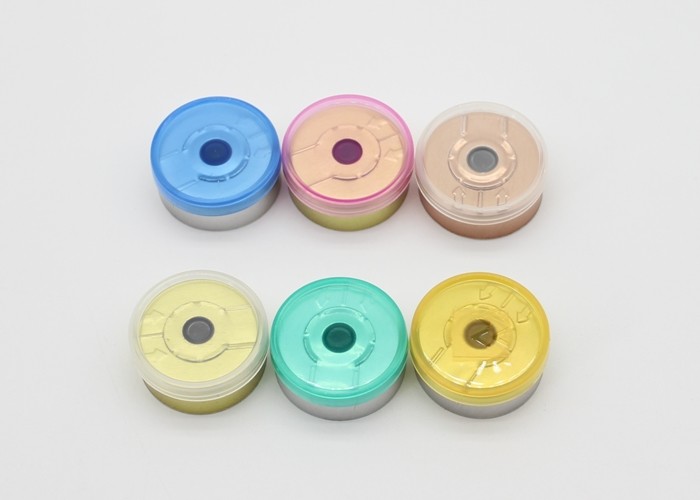 Medicinal Aluminum Plastic Caps , Cosmetic Glass Vial Cap With Multiple Color