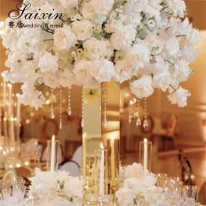 China ZT-564 Wholesale Hot Sale Event Wedding Centerpieces Tall Gold Mirror Pillar Flower Stand wholesale