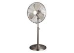 16 Inch Retro Standing Fan Brushed Nickel Finish 3 Speed 85 Degree Oscillation