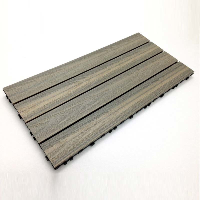 Custom WPC Interlocking Decking Tiles Snap Together Outdoor Decking Tile