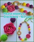Necklace with amigurumi toy, Nursing necklace,Breastfeeding necklace, crochet