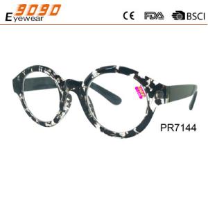 China Fashionable Circle frame Reading glasses, made of plastic , suitable for men and women wholesale