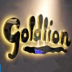 Gold Mirror Business Logo Signage Stainless Steel Lighted Storefront Signs