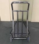 Chrome Stainless Steel Luggage Trolley With casters Hotel Display Stand