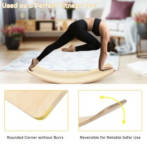 China Fitness Wooden Curvy Baby Kids Training Wobble Balance Board wholesale