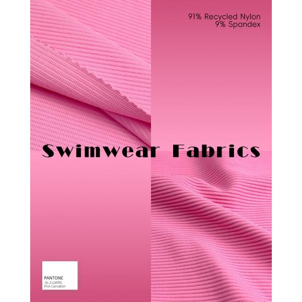 China Textured Swim Fabric 320gsm UPF 50+ Chlorine Resistant wholesale