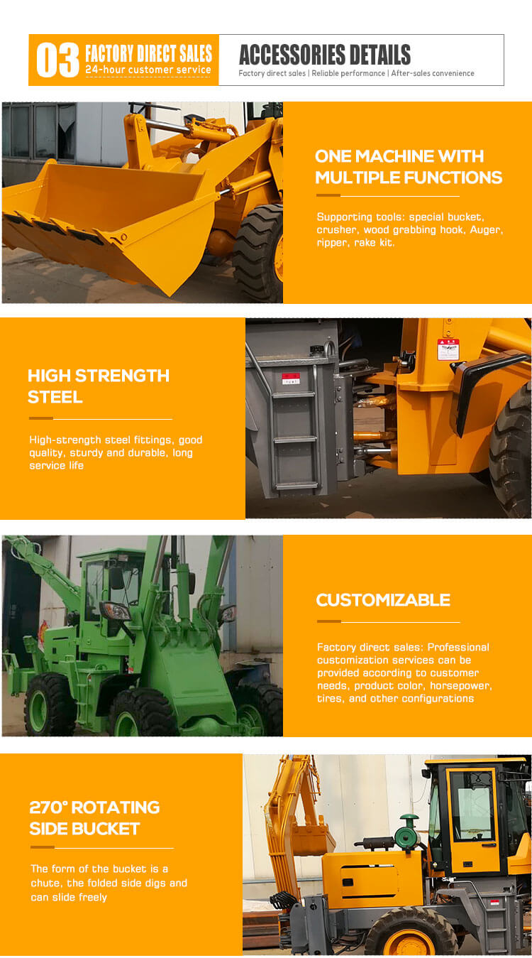 Construction Work Backhoe Loader HQ-WZ-25-30 with Small Size and Professional Design