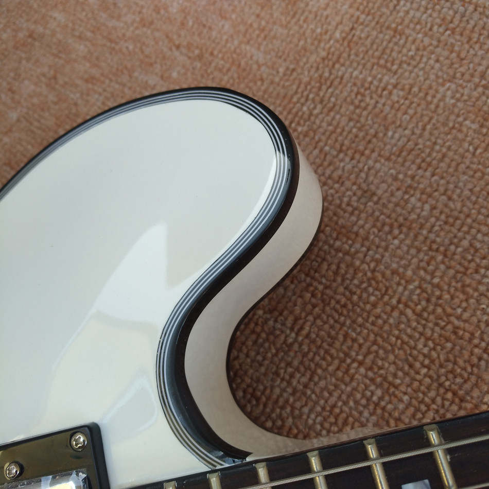 High quality hollow body jazz electric guitar, rosewood fingerboard black binding electric guitar, free shipping