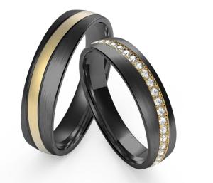China Round Black Stainless Steel Fashion Men Jewelry Polished With Whole Row Of Zircon Rings wholesale