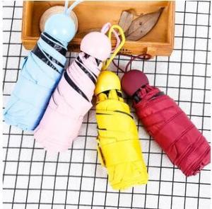 China Ladies Mini Lightweight Folding Umbrella , Compact Pocket Umbrella Aluminum Frame wholesale