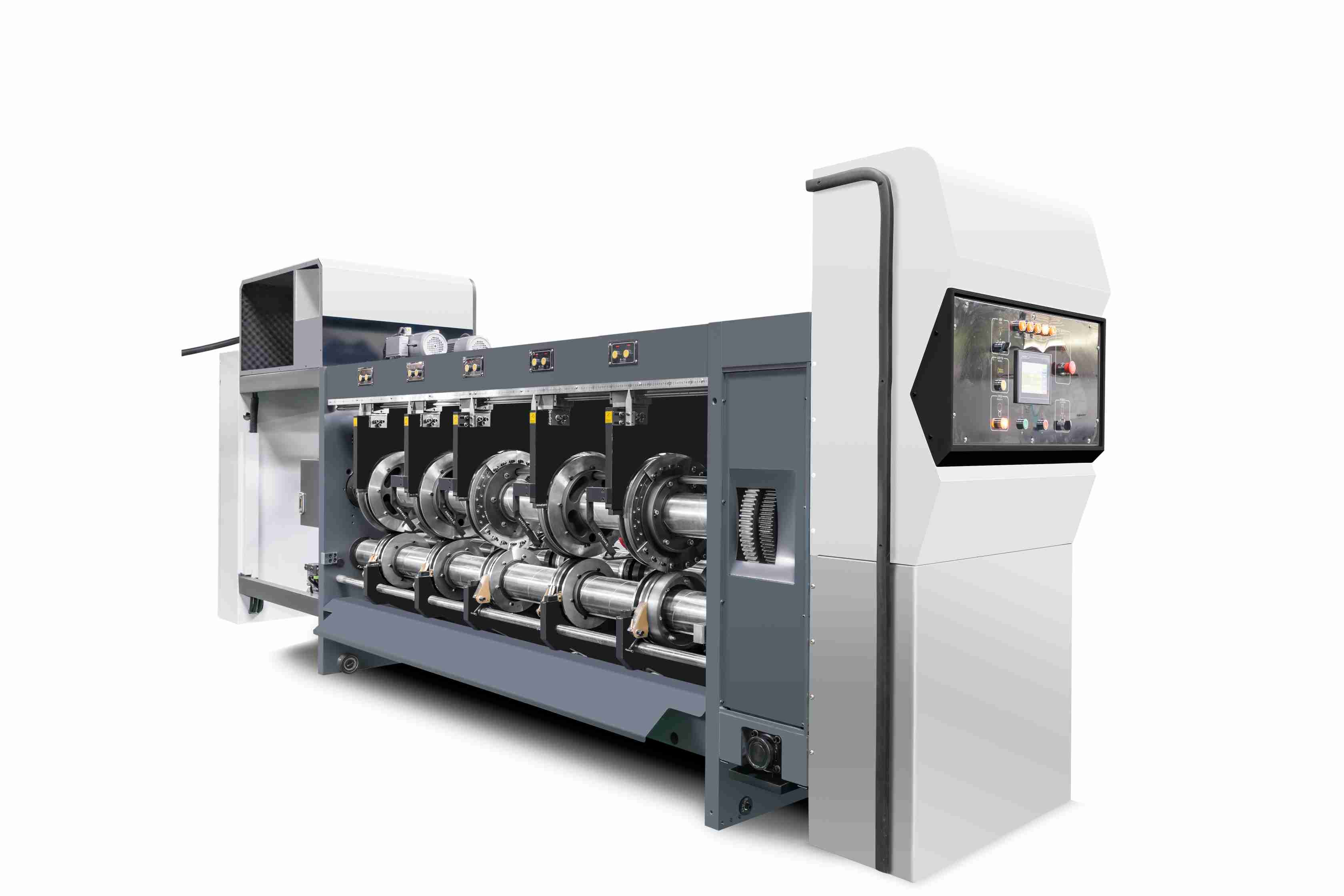 All Comupter Controled G6-0920 Corrugated Cardboard Pressure Free Feed Structure Lead Edge Vacuum Transfer 4 Color Printer+Slotter+Die Cutter+Vibrator