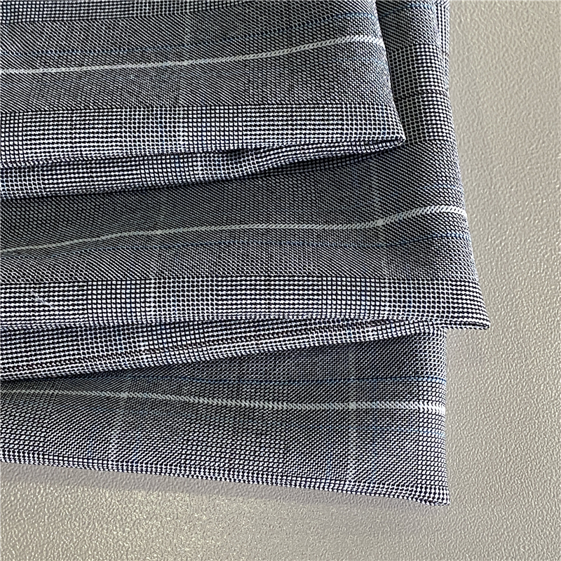160D*200D 40D Four-Color Shades High Stretch Cation Plaid Check Fabric For Lady Dress