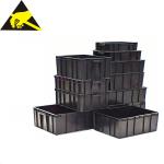 Esd Compartment Box Circulation Carton Box For PCB Black Electronic ESD Plastic