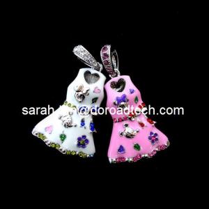 China Customized Cute Pendant Jewelry USB Flash Drives, 100% Original New Memory Chip wholesale