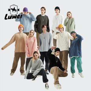 China Manufacturer Washed Gym 230g Thickened Long-sleeved Round Neck 100% Cotton Oversize Sweatshirt Streetwear Hoodie wholesale