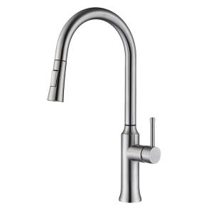 China Brushed Nickel Kitchen Water Faucets IPX5 Fold Down Kitchen Tap wholesale