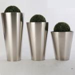 Height 1100mm Cone Stainless Steel Planter For Public Place Decorate