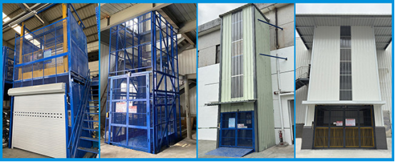 Hydraulic Guide Rail Lift in warehouse setting