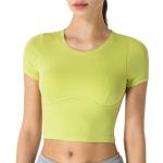 Navel Exposed Short Sleeve Ladies Yoga Tops XL 2XL Skin Friendly