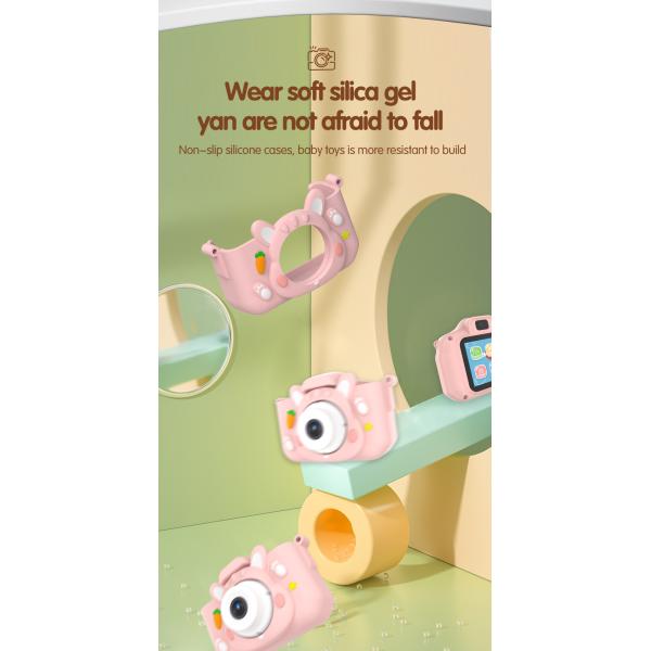X11S Mini Dual Lens Kids Camera 1080P Bunny Cartoon Children Camera Adorable Toy Kids Selfie Digital Camera As Gift Prize