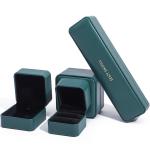 Dark Green PU Leather Jewelry Storage Box Luxury Custom Jewellery Box Packaging