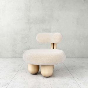 China Fabric Leisure Chair White Fabric Soft Comfortable Imitation Wool Leisure Chair wholesale