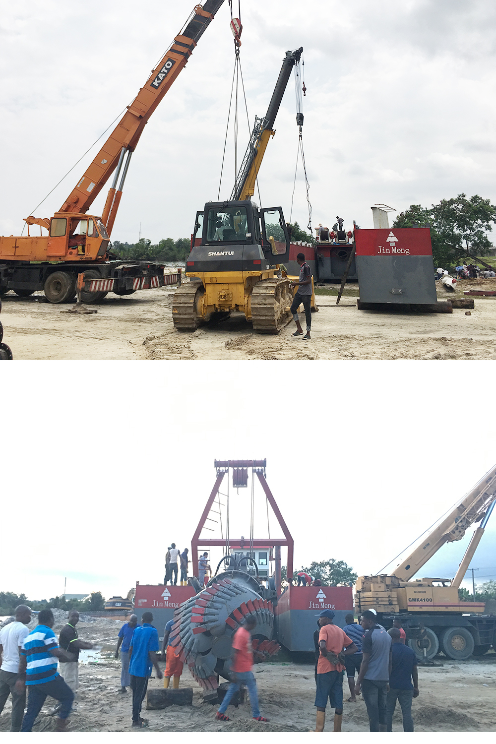 Diesel engine river suction dredger installation