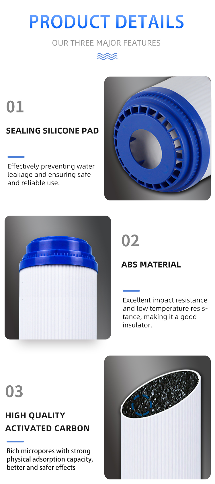 20 inch UDF GAC Granular Activated Carbon Filter Cartridge with 12-24 Months Filter Life