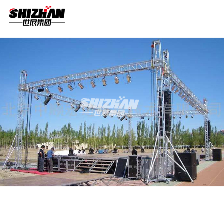 300*300mm 2m Length Aluminium Lighting Truss With Height Adjustable Wooden Stage