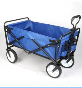 China Removable Sides Foldable Wagon Cart Rubber Wheels Folding Garden Cart wholesale