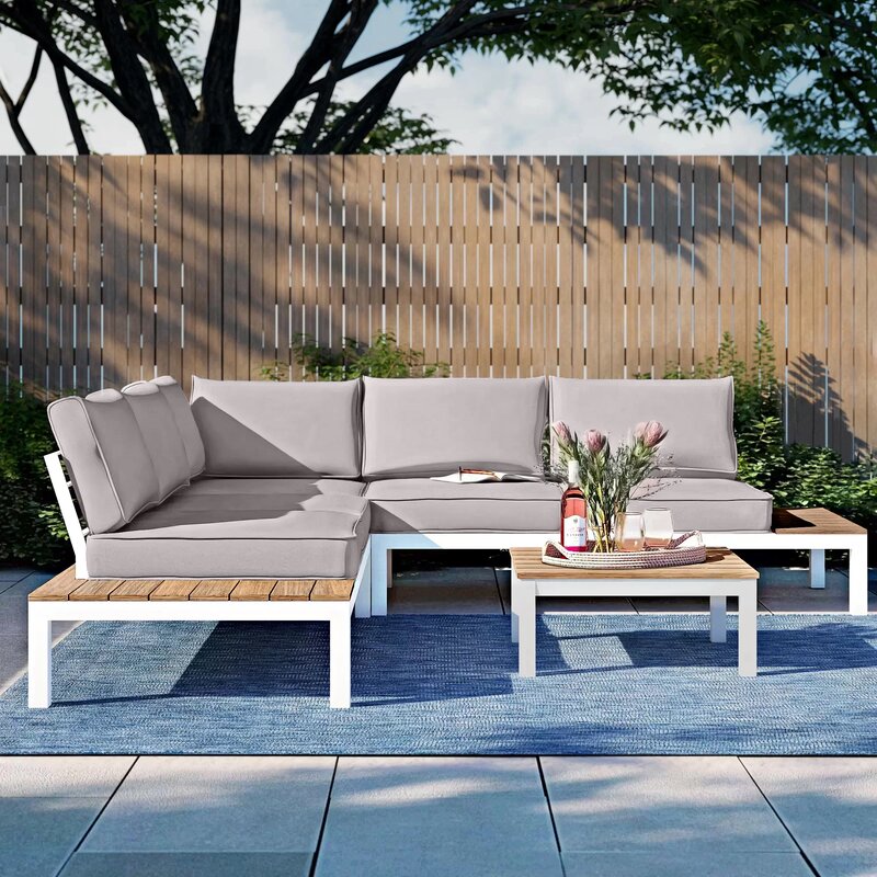 120.16 lb. Overall Product Weight AJUNION Outdoor Sectional Sofa Set for Patio Lounge