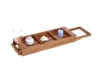 BAP Free Bamboo Bathroom Suppliers Adjustable Bathtub Caddy Tray Set