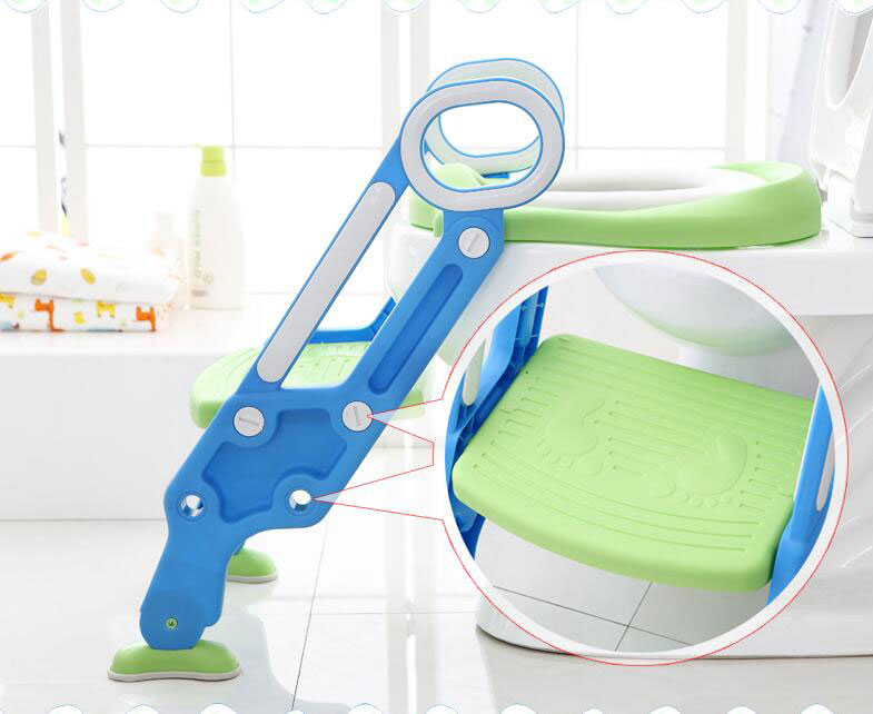 Plastic 2 in 1 Potty Training Toilet for Kids Anti-Slip Pad Step Stool Toddler Toilet Seat