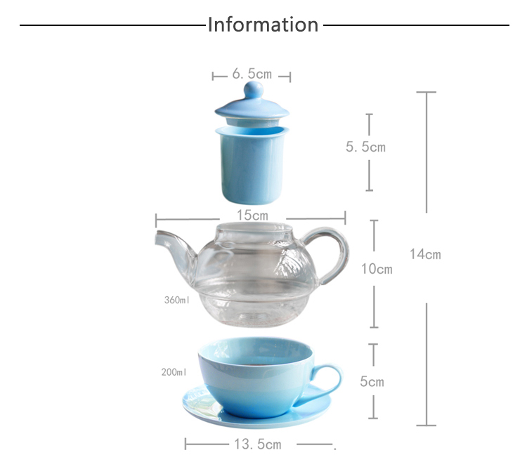 One Person Afternoon Tea Ceramic Cup and Saucer with Sustainable Tea Infuser Strainer