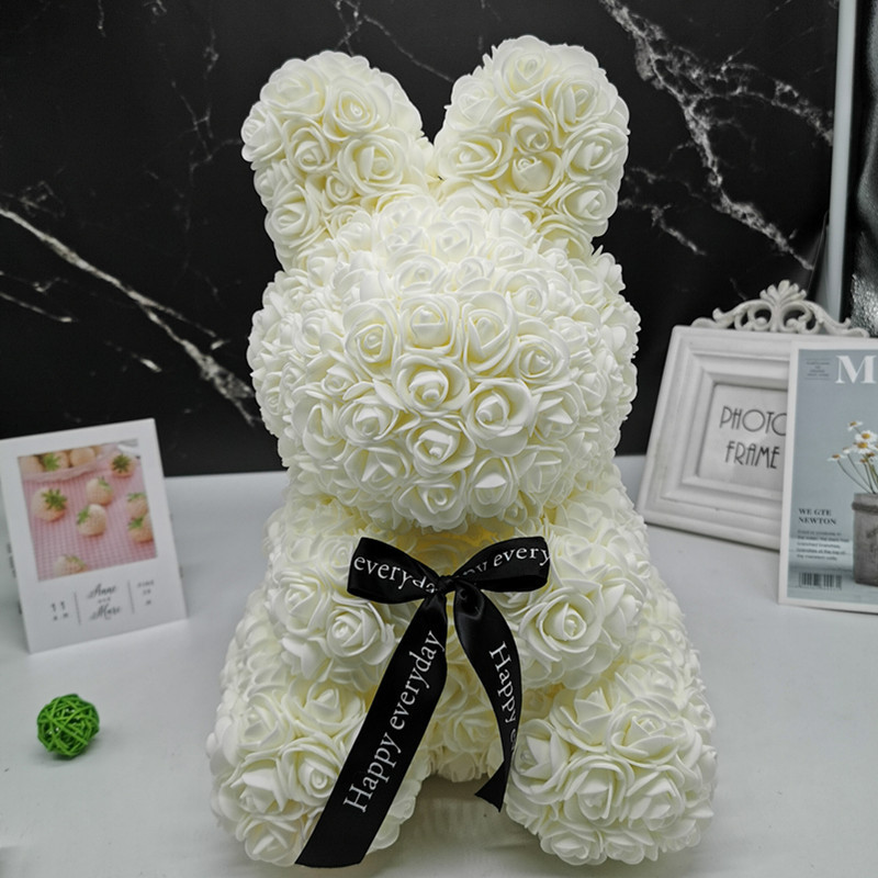 Large Rose Bear Foam / PE Handmade Artificial Flowers for Valentine Day Gift 70cm
