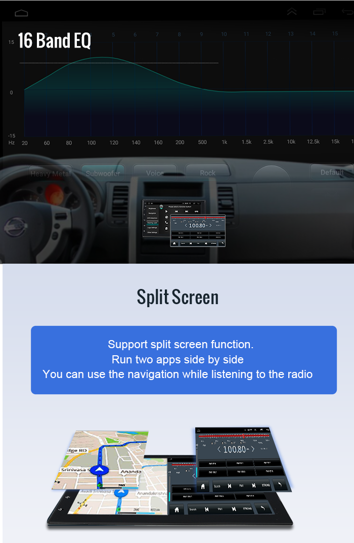 Universal 9/10 Inch Android Car Radio Carplay Mirror Link FM GPS Navigation Car MP3 Player Android Car DVD Player