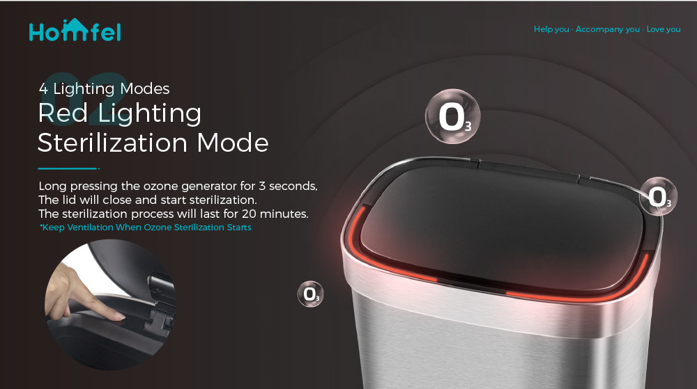 Household 65L Touchless Smart Sensor Waste Bin for Office Kitchen Stainless Steel Automatic Garbage Container