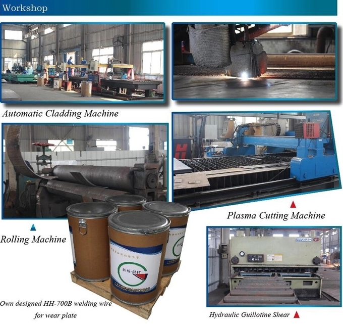 Bin Liner Alloyed Anti Wear Composite Steel Plate Chromium Carbide Wear Hardfacing