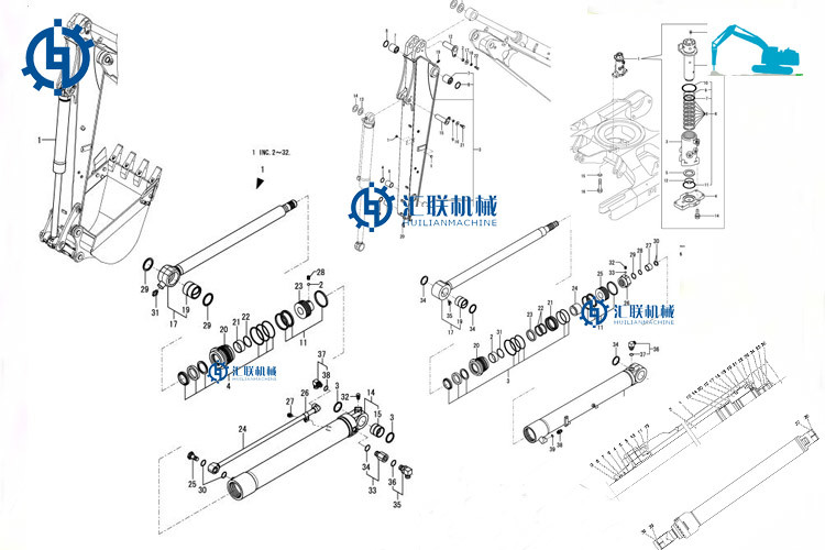 PU NBR NY Material Hydraulic Cylinder Piston Seals / SPGW Seal Aging Resistance