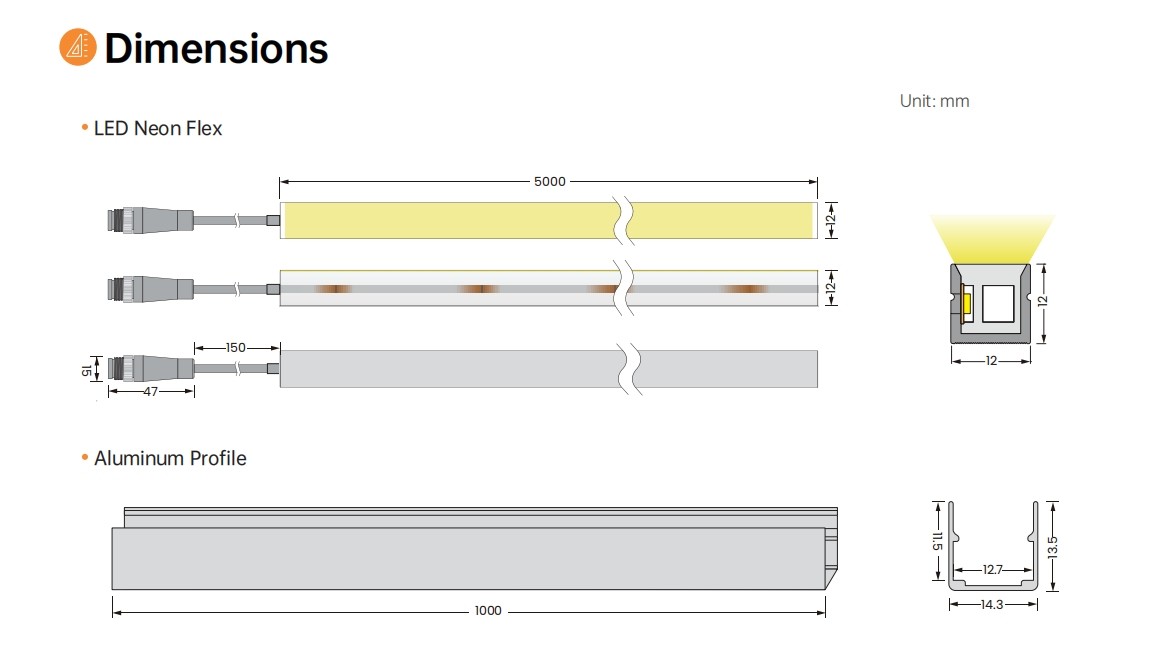 Side Bend Indoor LED Strip Lighting IP65 / IP67 Waterproof Support Customization